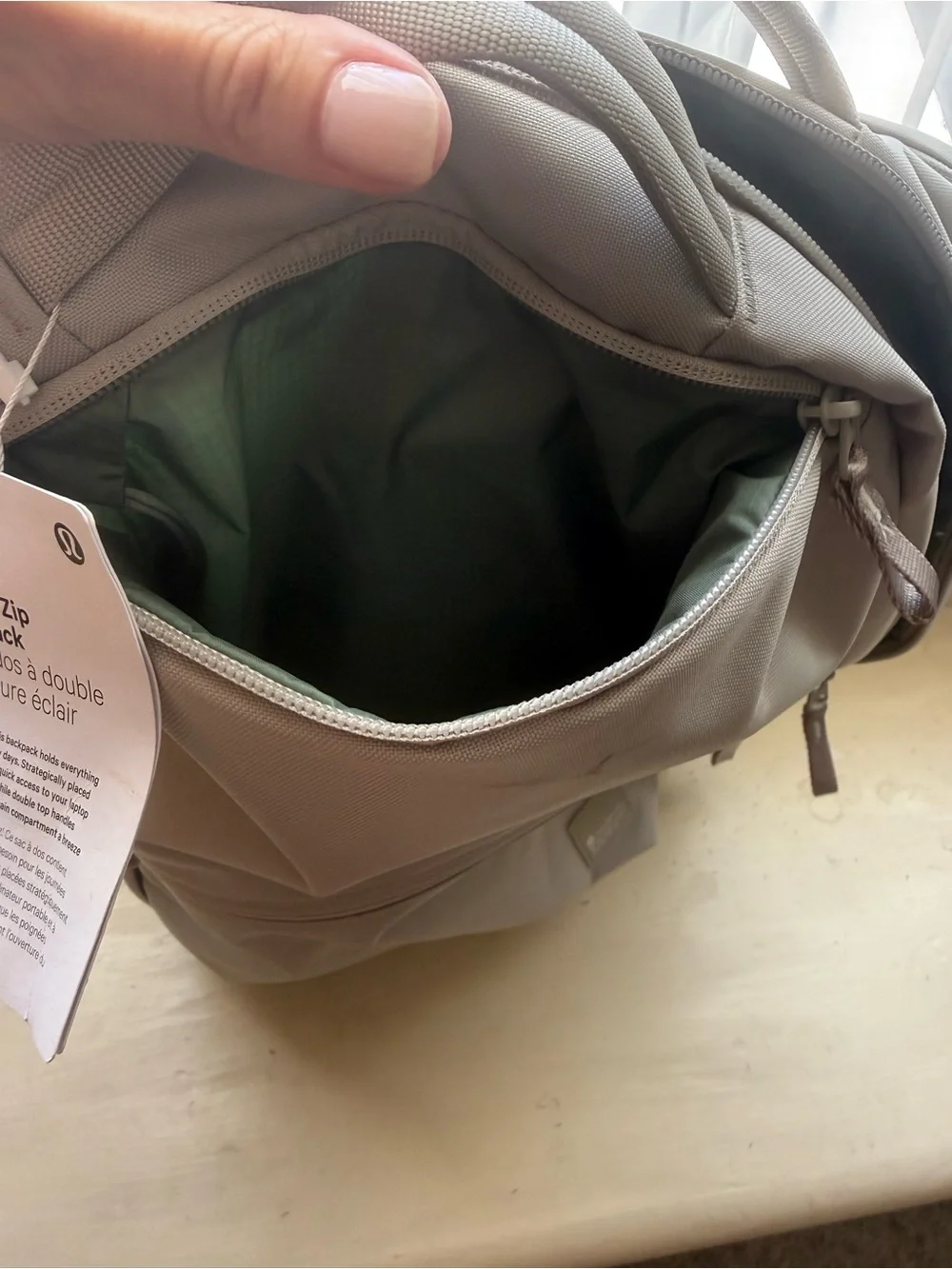 lululemon athletica Gray Double-Zip Backpack